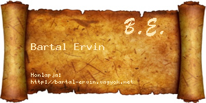 Bartal Ervin névjegykártya