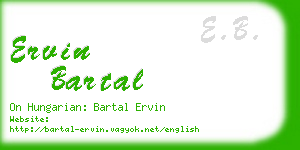 ervin bartal business card